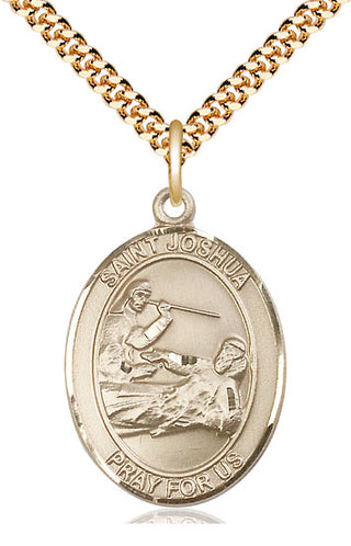 14kt Gold Filled Saint Joshua Medal Catholic Jewelry Engraved Catholic Saint Jewelry