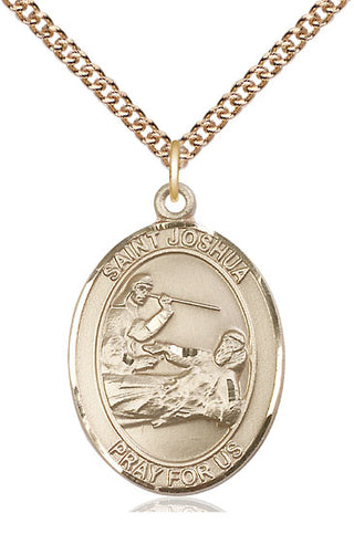 14kt Gold Filled Saint Joshua Medal Catholic Jewelry Engraved Catholic Saint Jewelry