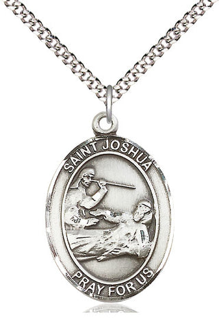 Pewter Saint Joshua Medal Catholic Jewelry Engraved Catholic Saint Jewelry