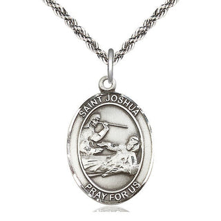 Sterling Silver Saint Joshua Medal Catholic Jewelry Engraved Catholic Saint Jewelry