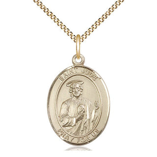 14kt Gold Filled Saint Jude Medal Catholic Jewelry Engraved Catholic Saint Jewelry
