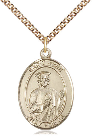 14kt Gold Filled Saint Jude Medal Catholic Jewelry Engraved Catholic Saint Jewelry