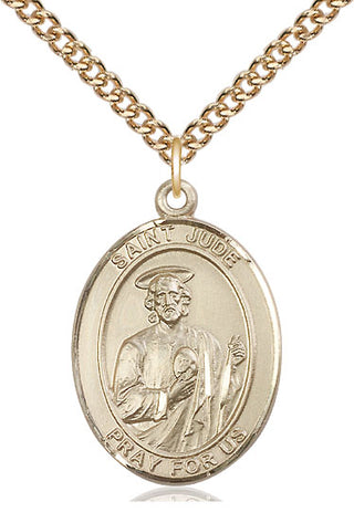 14kt Gold Filled Saint Jude Medal Catholic Jewelry Engraved Catholic Saint Jewelry
