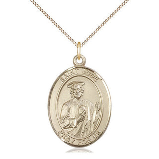 14kt Gold Saint Jude Medal Engraved Catholic Saint Jewelry