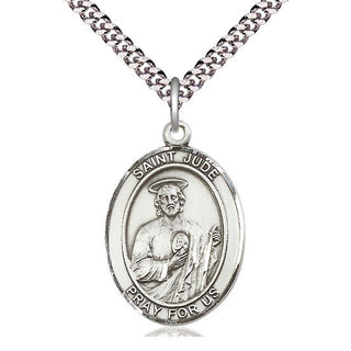 Pewter Saint Jude Medal Catholic Jewelry Engraved Catholic Saint Jewelry