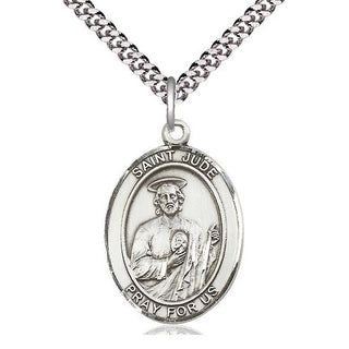 Pewter Saint Jude Medal Catholic Jewelry Engraved Catholic Saint Jewelry