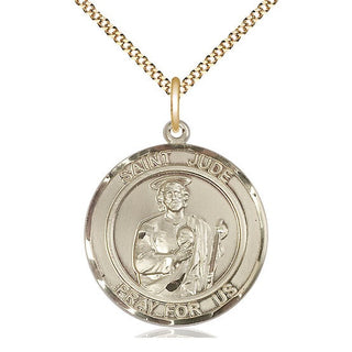 14kt Gold Filled Saint Jude Medal Catholic Jewelry Engraved Catholic Saint Jewelry