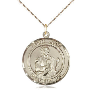 14kt Gold Filled Saint Jude Medal Catholic Jewelry Engraved Catholic Saint Jewelry