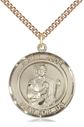 14kt Gold Filled Saint Jude Medal Catholic Jewelry Engraved Catholic Saint Jewelry