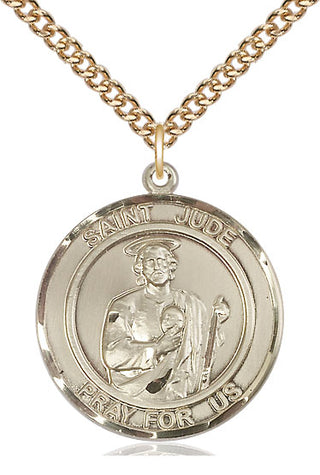 14kt Gold Filled Saint Jude Medal Catholic Jewelry Engraved Catholic Saint Jewelry
