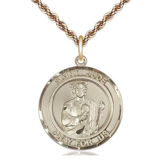 14kt Gold Filled Saint Jude Medal Catholic Jewelry Engraved Catholic Saint Jewelry