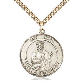 14kt Gold San Judas Medal Engraved Catholic Saint Jewelry
