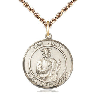 14kt Gold San Judas Medal Engraved Catholic Saint Jewelry
