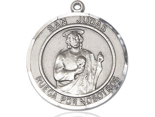 Sterling Silver San Judas Medal Catholic Jewelry Engraved Catholic Saint Jewelry