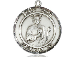 Sterling Silver Saint Jude Medal Catholic Jewelry Engraved Catholic Saint Jewelry