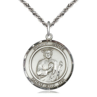 Sterling Silver Saint Jude Medal Catholic Jewelry Engraved Catholic Saint Jewelry