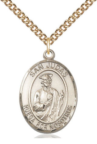14kt Gold San Judas Medal Engraved Catholic Saint Jewelry