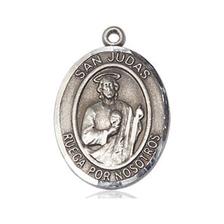 Pewter San Judas Medal Engraved Catholic Saint Jewelry