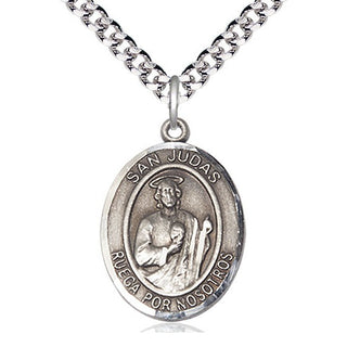 Pewter San Judas Medal Catholic Jewelry Engraved Catholic Saint Jewelry
