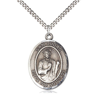 Pewter San Judas Medal Catholic Jewelry Engraved Catholic Saint Jewelry