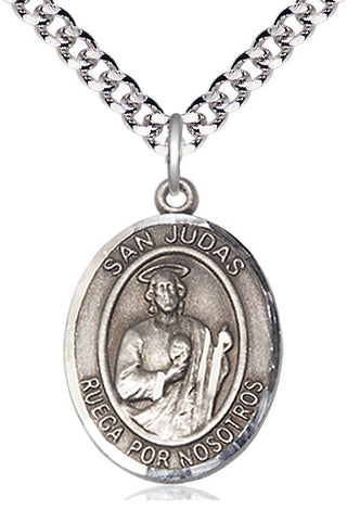 Sterling Silver San Judas Medal Catholic Jewelry Engraved Catholic Saint Jewelry