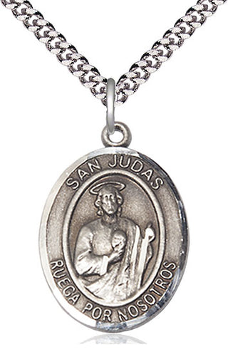 Sterling Silver San Judas Medal Catholic Jewelry Engraved Catholic Saint Jewelry