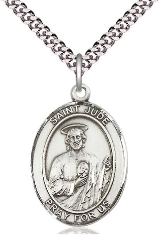 Pewter Saint Jude Medal with 24-inch Chain | Engravable