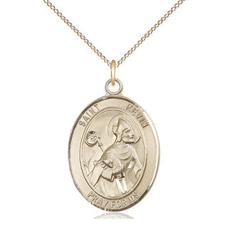 14kt Gold Filled Saint Kevin Medal Catholic Jewelry Engraved Catholic Saint Jewelry