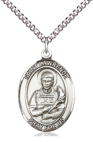 Sterling Silver Saint Lawrence Medal Catholic Jewelry Engraved Catholic Saint Jewelry