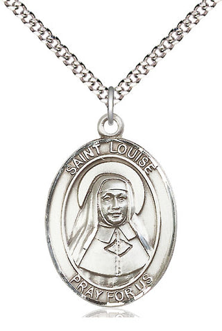 Pewter Saint Louise de Marillac Medal Catholic Jewelry Engraved Catholic Saint Jewelry