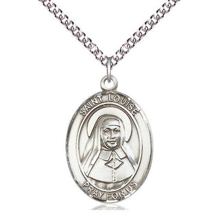 Sterling Silver Saint Louise de Marillac Medal Catholic Jewelry Engraved Catholic Saint Jewelry