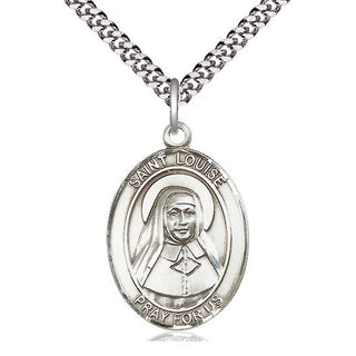Sterling Silver Saint Louise de Marillac Medal Catholic Jewelry Engraved Catholic Saint Jewelry