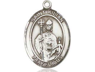Sterling Silver Saint Kilian Medal Catholic Jewelry Engraved Catholic Saint Jewelry