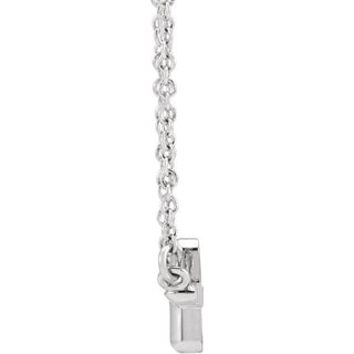 Platinum Sideways Cross 18" Necklace