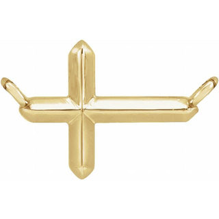 14K Yellow 11x7 mm Sideways Cross Necklace Center