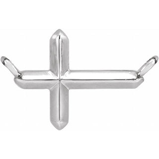 Platinum 11x7 mm Sideways Cross Necklace Center