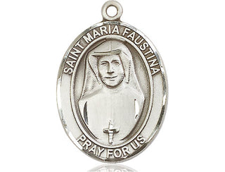 Pewter Saint Maria Faustina Medal Engraved Catholic Saint Jewelry