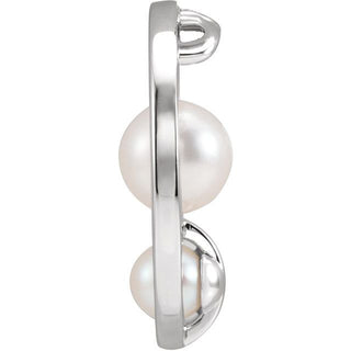 Sterling Silver Cultured White Akoya Pearl Hold You Forever Pendant