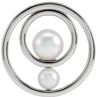 Sterling Silver Cultured White Akoya Pearl Hold You Forever Pendant