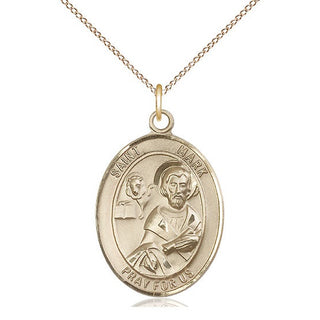 14kt Gold Filled Saint Mark the Evangelist Medal Catholic Jewelry Engraved Catholic Saint Jewelry