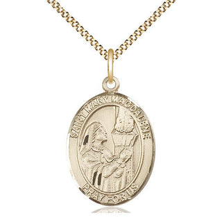 14kt Gold Filled Saint Mary Magdalene Medal Catholic Jewelry Engraved Catholic Saint Jewelry