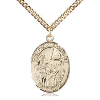 14kt Gold Filled Saint Mary Magdalene Medal Catholic Jewelry Engraved Catholic Saint Jewelry