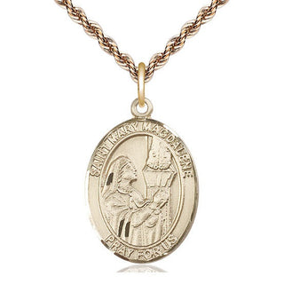 14kt Gold Filled Saint Mary Magdalene Medal Catholic Jewelry Engraved Catholic Saint Jewelry