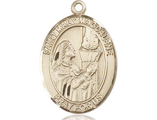 14kt Gold Saint Mary Magdalene Medal Engraved Catholic Saint Jewelry