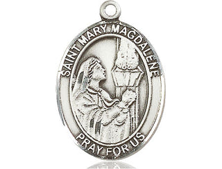 Pewter Saint Mary Magdalene Medal Engraved Catholic Saint Jewelry