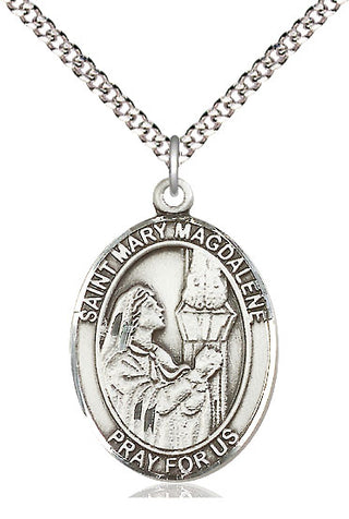 Pewter Saint Mary Magdalene Medal Catholic Jewelry Engraved Catholic Saint Jewelry