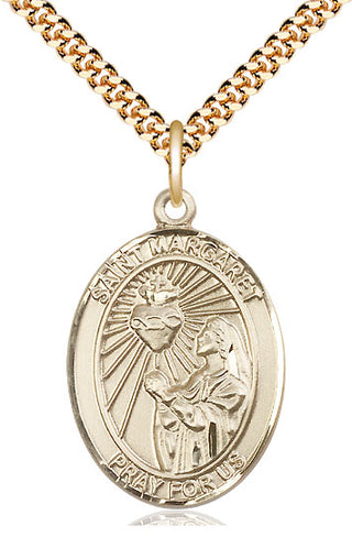 14kt Gold Filled Saint Margaret Mary Alacoque Medal Catholic Jewelry Engraved Catholic Saint Jewelry
