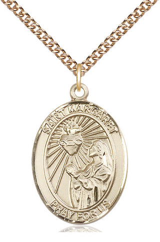 14kt Gold Filled Saint Margaret Mary Alacoque Medal Catholic Jewelry Engraved Catholic Saint Jewelry