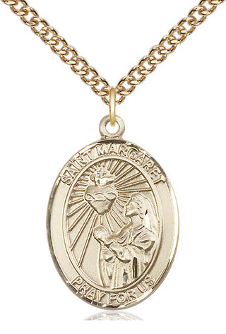 14kt Gold Filled Saint Margaret Mary Alacoque Medal Catholic Jewelry Engraved Catholic Saint Jewelry
