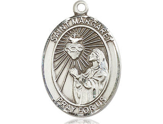 Pewter Saint Margaret Mary Alacoque Medal Engraved Catholic Saint Jewelry